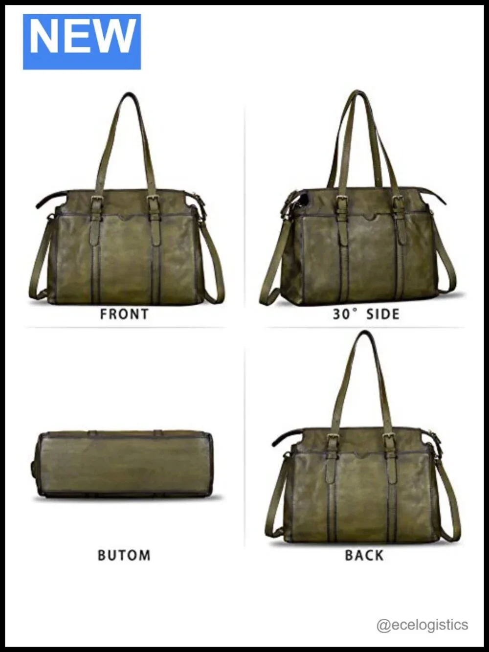 Genuine Leather Satchel Handbag Purse with Strap Crossbody Bag Vintage